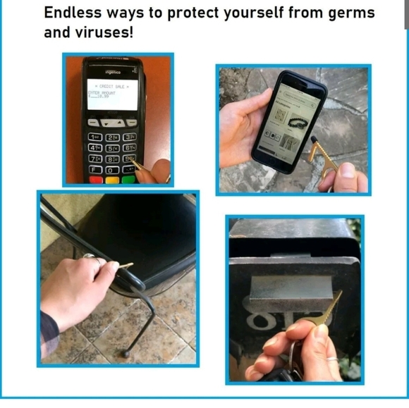 New 3 Pack Mobi Lock Brass Door Opener Key Chain Tool. - Picture 9 of 12